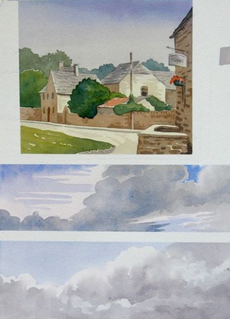 Watercolour demo sheet by Barry Coombs-Cotswolds2013