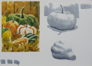 Watercolour demonstration sheet by Barry Coombs